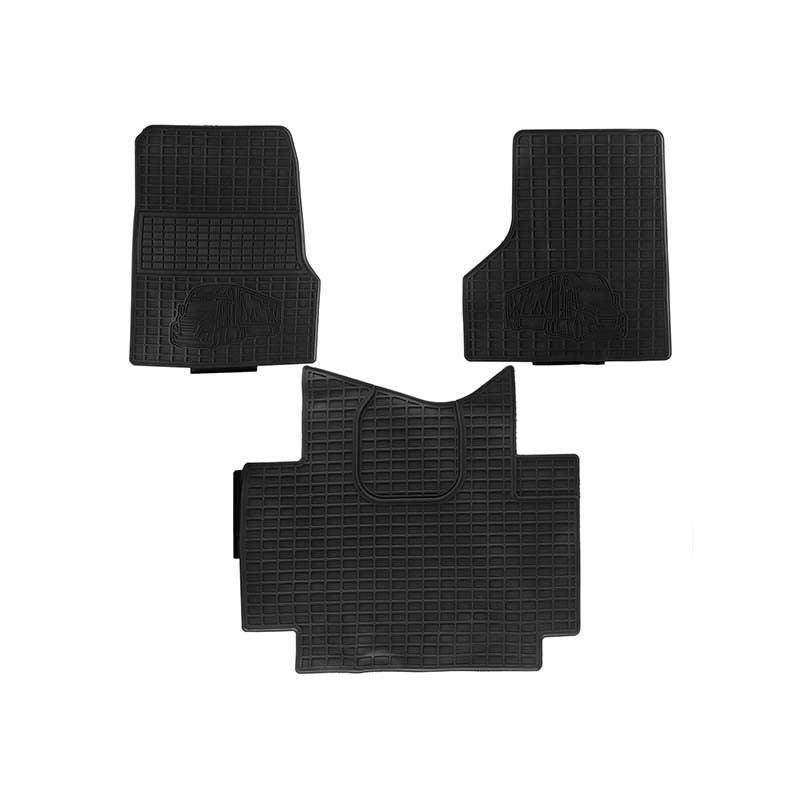 Fronts Rubber All-Weather OEM Floor Mats Fits 2008-2017 Freightliner Cascadia, 3 Pcs