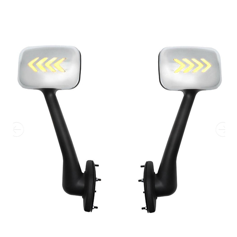 Hood Mirror w/Led Turn Light Replacement Fit for 2008-2016 Freightliner Cascadia,Pair Hood Mirrors Kit Trucks Driver Left and Passenger Side Pair (Chrome Cover)