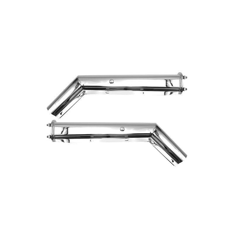Chrome Angled Mud Flap Hanger Bracket for semi Trucks, Bolt Spacing 2.5", 30" L Heavy-Duty Spring Loaded Hangers with Reflective Strip Sticker, Right & Left Side, 2PCS