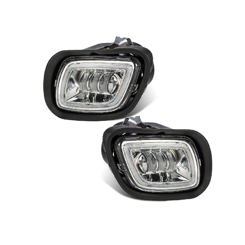 Modified Full LED Fog Lights for Freightliner Cascadia 2008-2017, Sold As One Pair, Clear Lens White Light