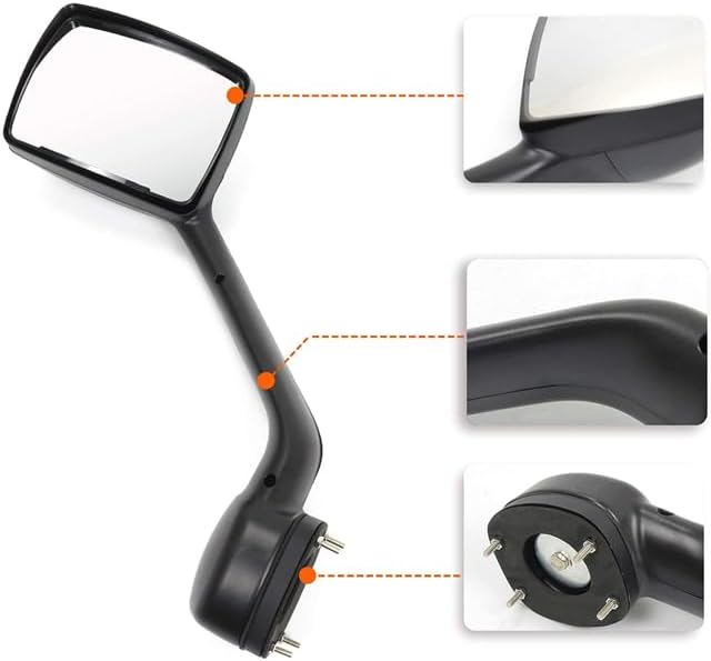 Left +Right Side Chrome Hood Mirrors for Kenworth T680 10+ Peterbilt 579 587 W/Mounting Kit