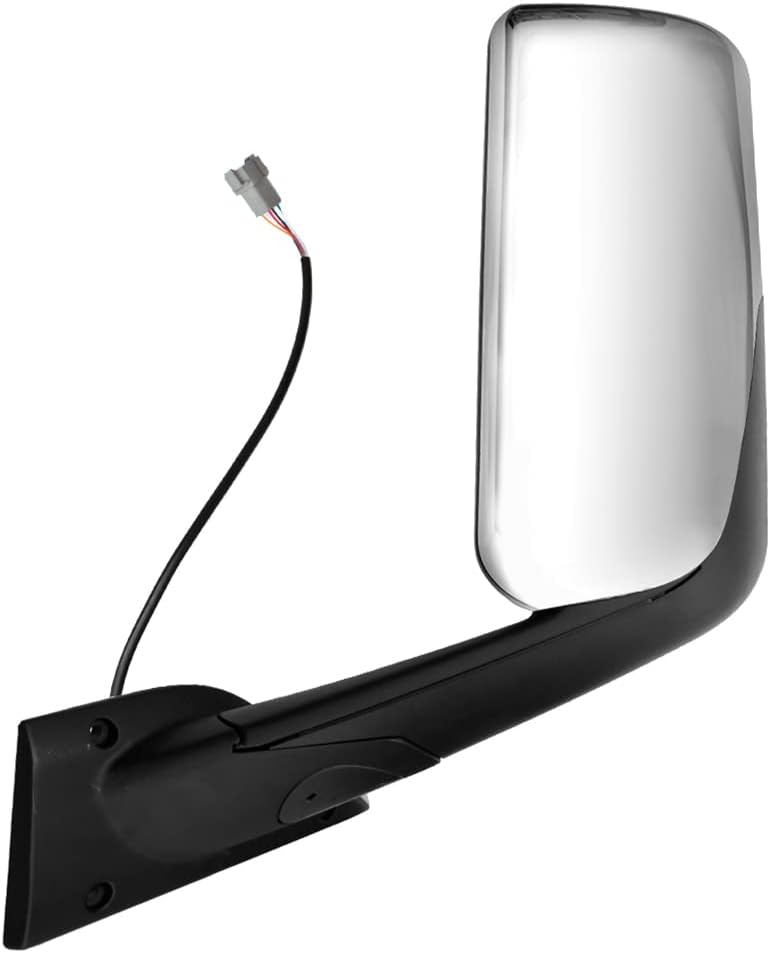 Chrome Door Mirror Assembly for Freightliner Cascadia, Driver Side Heated and Motorized Door Mirror Fit for 2018-2020 Freightliner Cascadia