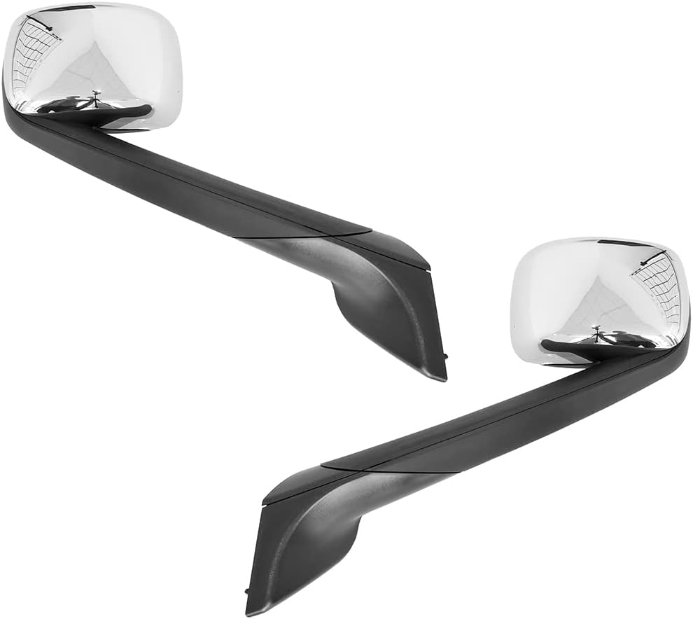 US Warehouse Local Stock Heated Pair Set Chrome Hood Mirror Fit for Freightliner New Cascadia 2018+ LH+RH Side