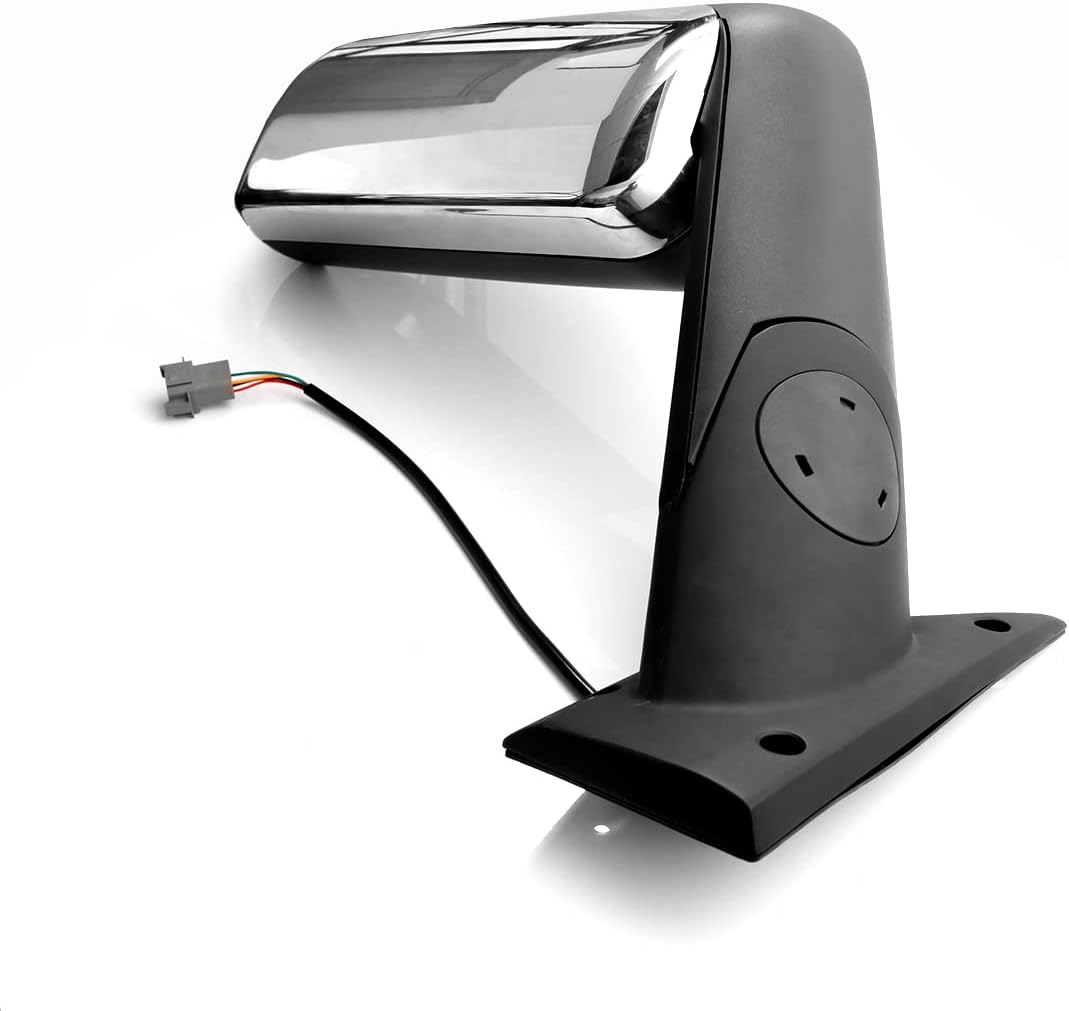 Chrome Door Mirror Assembly for Freightliner Cascadia, Driver Side Heated and Motorized Door Mirror Fit for 2018-2020 Freightliner Cascadia