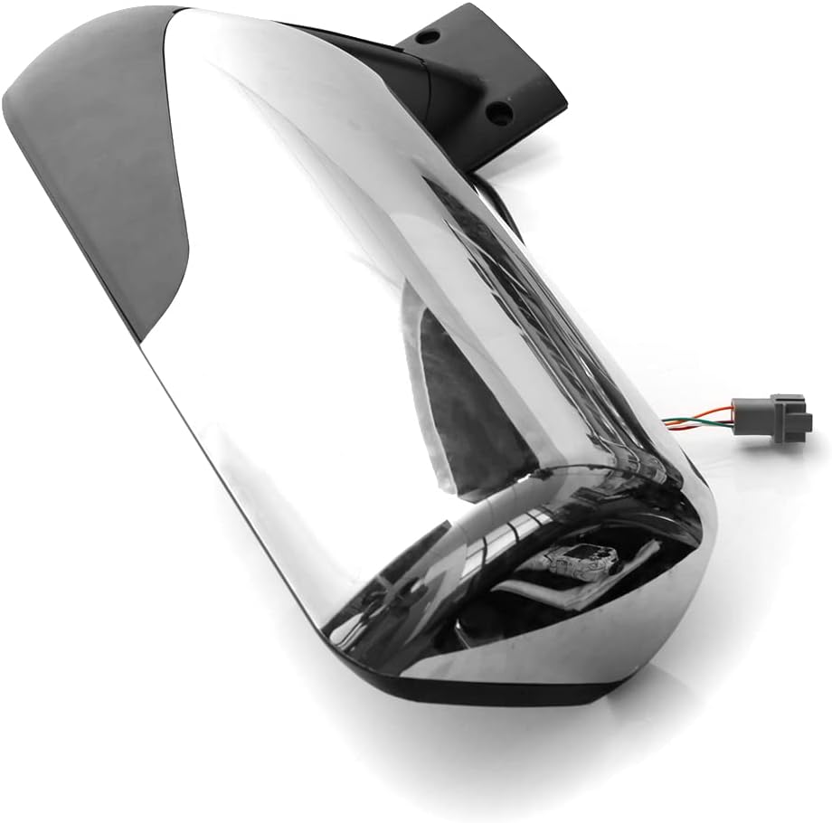 Chrome Door Mirror Assembly for Freightliner Cascadia, Driver Side Heated and Motorized Door Mirror Fit for 2018-2020 Freightliner Cascadia