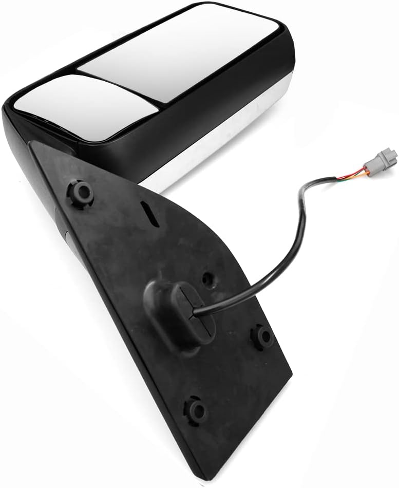 Chrome Door Mirror Assembly for Freightliner Cascadia, Driver Side Heated and Motorized Door Mirror Fit for 2018-2020 Freightliner Cascadia