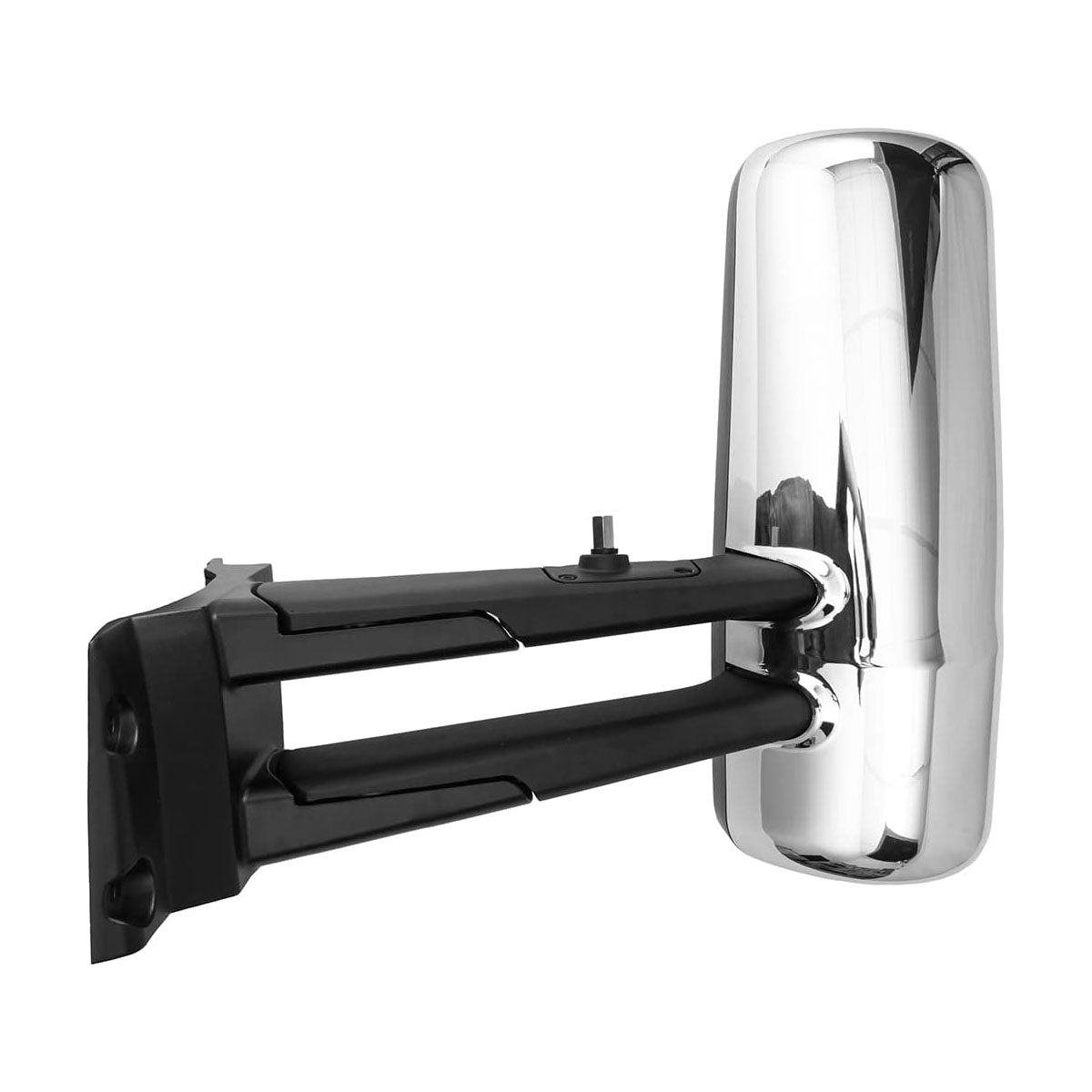 Chrome Door Mirror Assembly with Arm Fit Kenworth T680 2013-2019, Kenworth T880 2014-2019, with Heated & Motorized, Left/Driver Sid