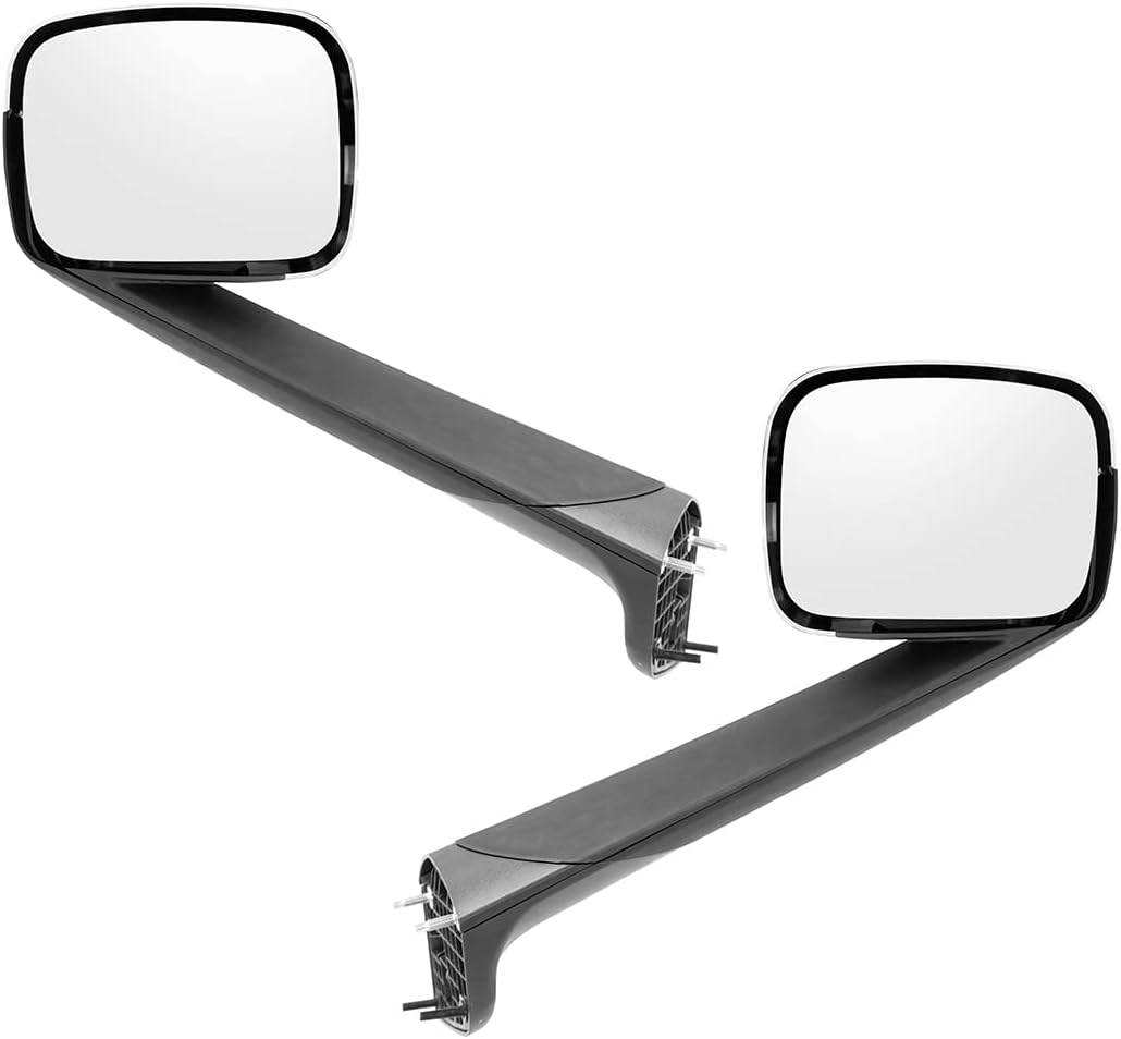 US Warehouse Local Stock Heated Pair Set Chrome Hood Mirror Fit for Freightliner New Cascadia 2018+ LH+RH Side