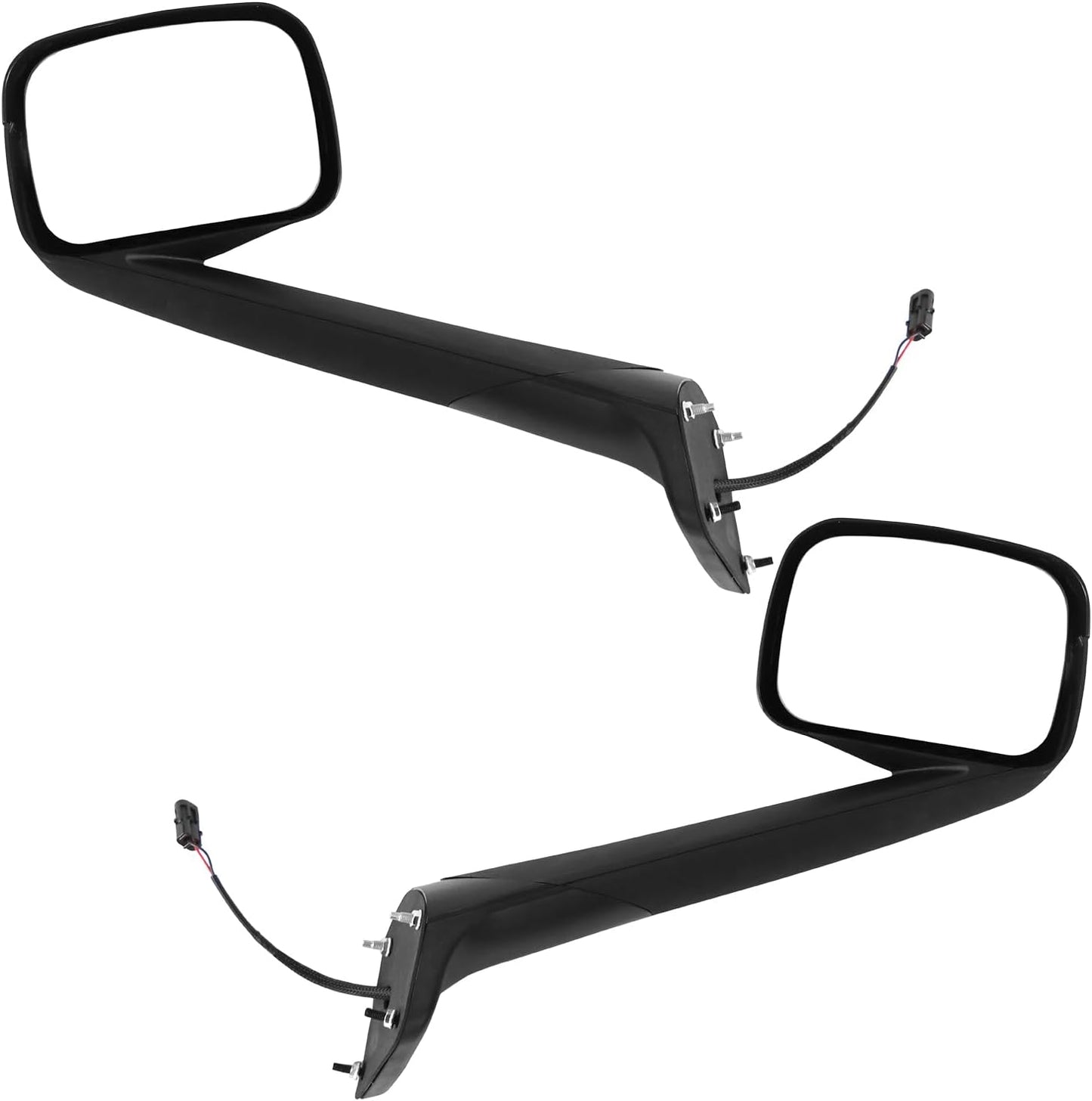 Aostirmotor Pair Black Hood Mirrors Fit for New Freightliner Cascadia 2018-2022, Hood Mirrors Assembly with Heater Driver Side(Left+Right)