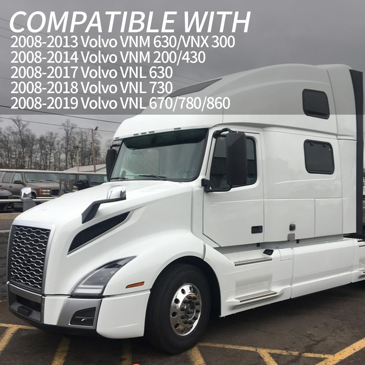 Aostirmotor Black Door Mirror Covers Fit for Volvo VNL 730 VNL 860 VNM 200 VNM 430 VNM 630 VNX 300, A Pair of Door Mirror Cover Driver & Passenger Side (Black)