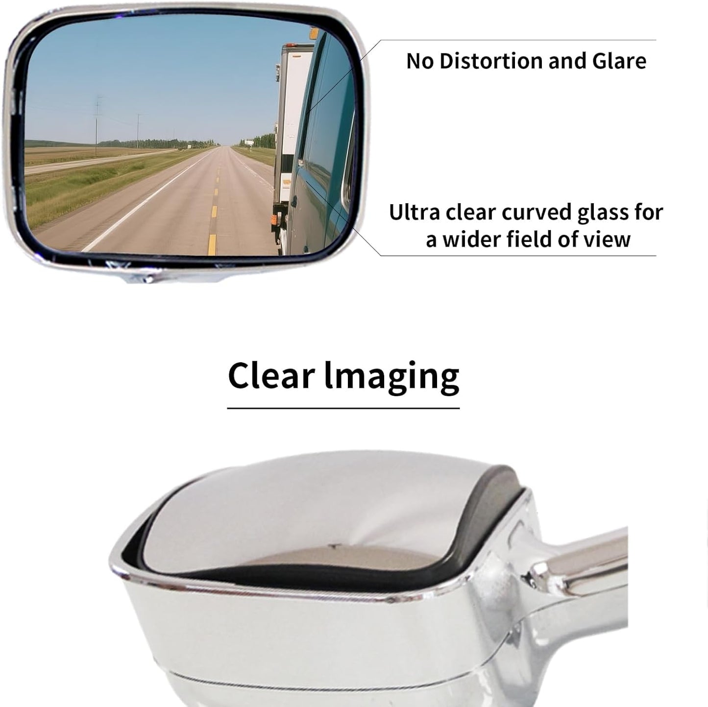 Aostirmotor 2PCS Hood Mirror Fit for Freightliner Cascadia 2008-2016, Pair Hood Mirrors Kit Trucks Driver Left and Passenger Side Pair (Black)