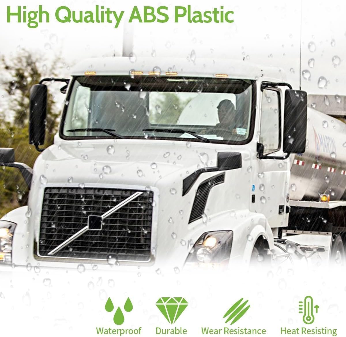 Aostirmotor Black Door Mirror Covers Fit for Volvo VNL 730 VNL 860 VNM 200 VNM 430 VNM 630 VNX 300, A Pair of Door Mirror Cover Driver & Passenger Side (Black)