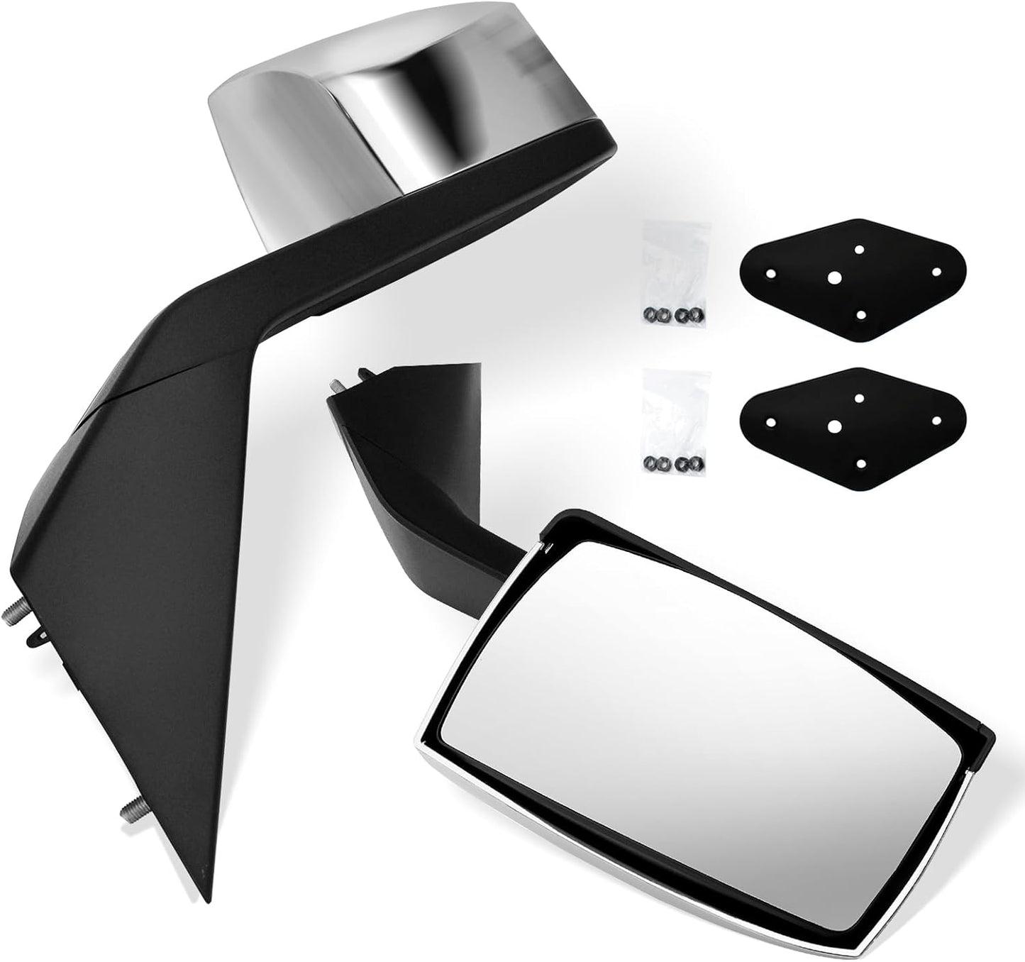 Hood Mirror Assembly for Volvo VNL(2004-2014),Truck Hood Mirror with Arm Replacement for Volvo VNL Left Driver Side and Right Passenger Side (A Pair) (Chrome)