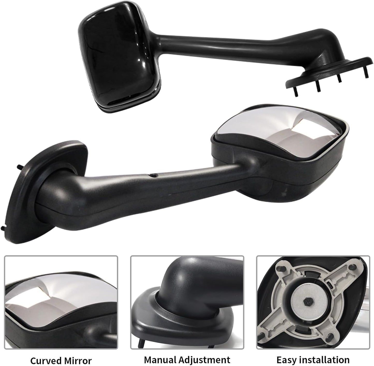 Aostirmotor 2PCS Hood Mirror Fit for Freightliner Cascadia 2008-2016, Pair Hood Mirrors Kit Trucks Driver Right (Black)