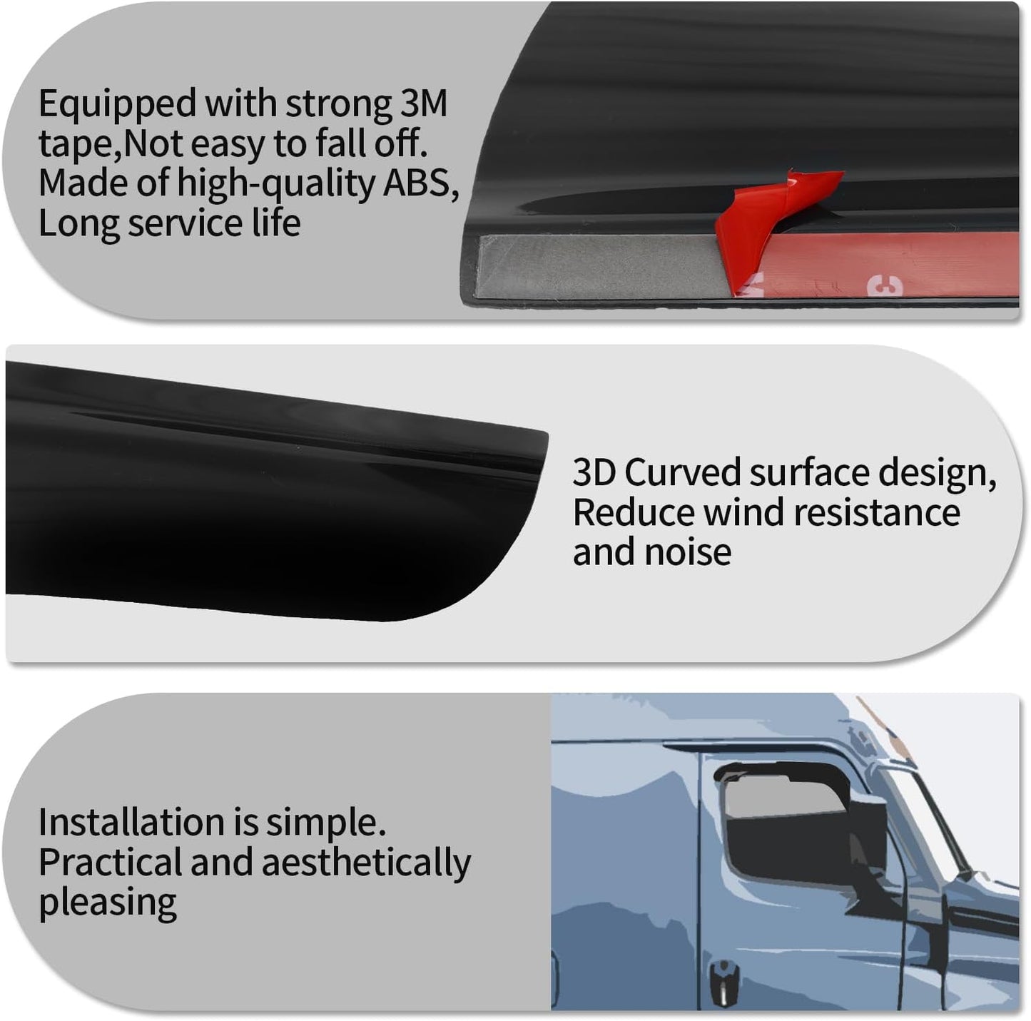 2018+ Freightliner Cascadia,Wind Visor Deflectors Set