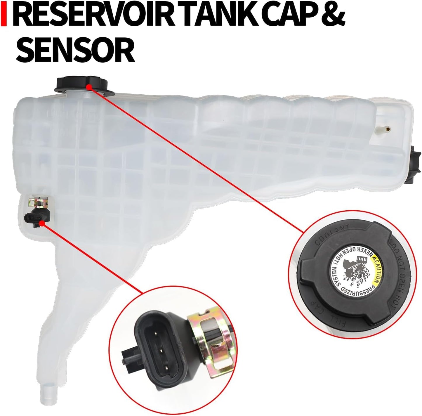 Coolant Overflow Reservoir Bottle Tank Compatible with 2013-2020 Kenworth T680 T880, 2013-2020 Peterbilt 579, Replacement for DR104002 CP237001