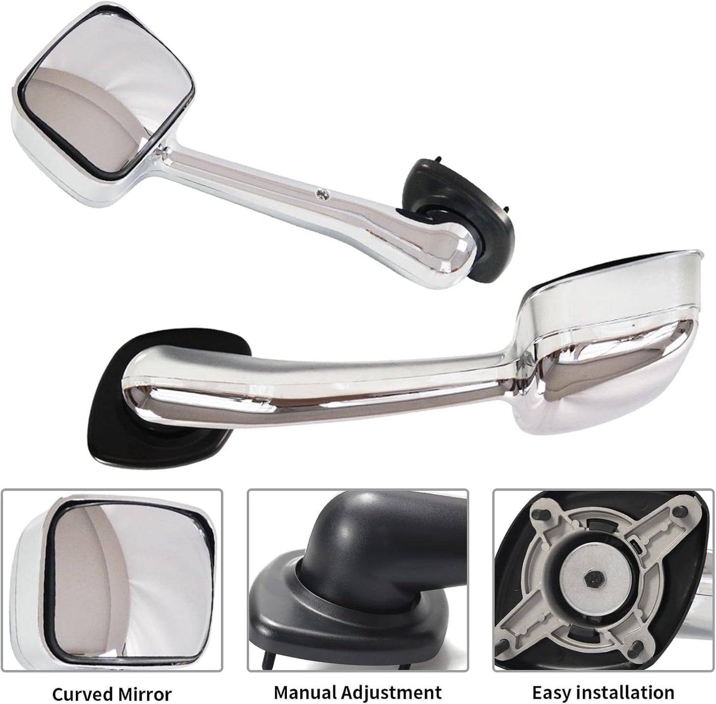 Aostirmotor 2PCS Hood Mirror Fit for Freightliner Cascadia 2008-2016, Pair Hood Mirrors Kit Trucks Driver Left and Passenger Side Pair (Black)