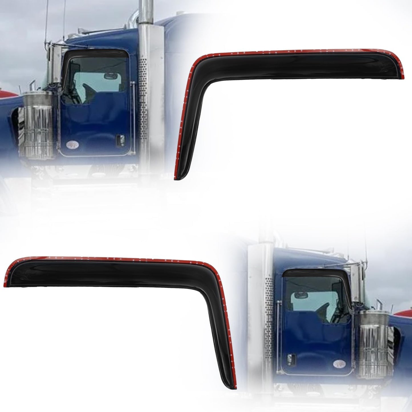 Window Air Rain Guard Deflectors Compatible with 1984-2008 Kenworth C500 W900 T800,Heavy Truck Ventvisor,Wind Visor Deflectors Set