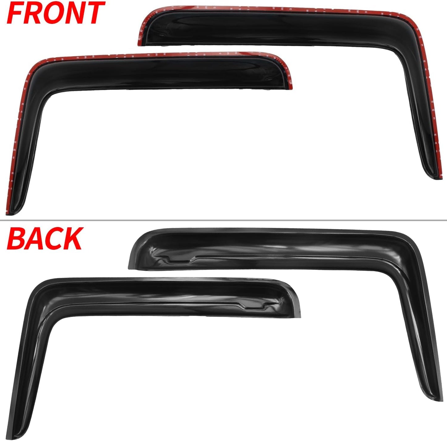 Window Air Rain Guard Deflectors Compatible with 1984-2008 Kenworth C500 W900 T800,Heavy Truck Ventvisor,Wind Visor Deflectors Set
