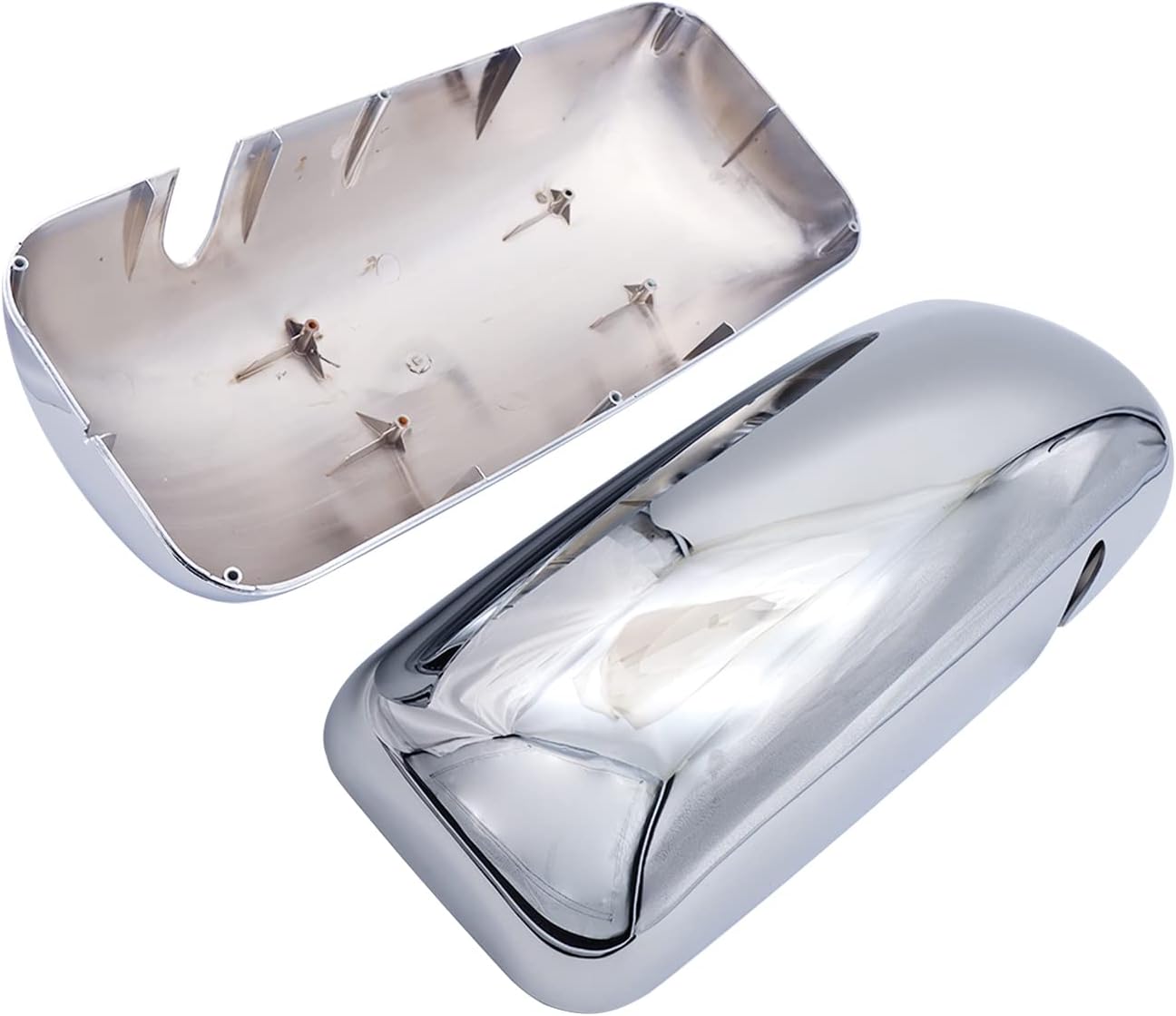 Aostirmotor A Pair Chrome Door Mirror Covers Fit for Kenworth T660 T370 T440 T470 T800 T600 Right and Left Side Mirror Covers Driver and Passenger Side (Chrome)