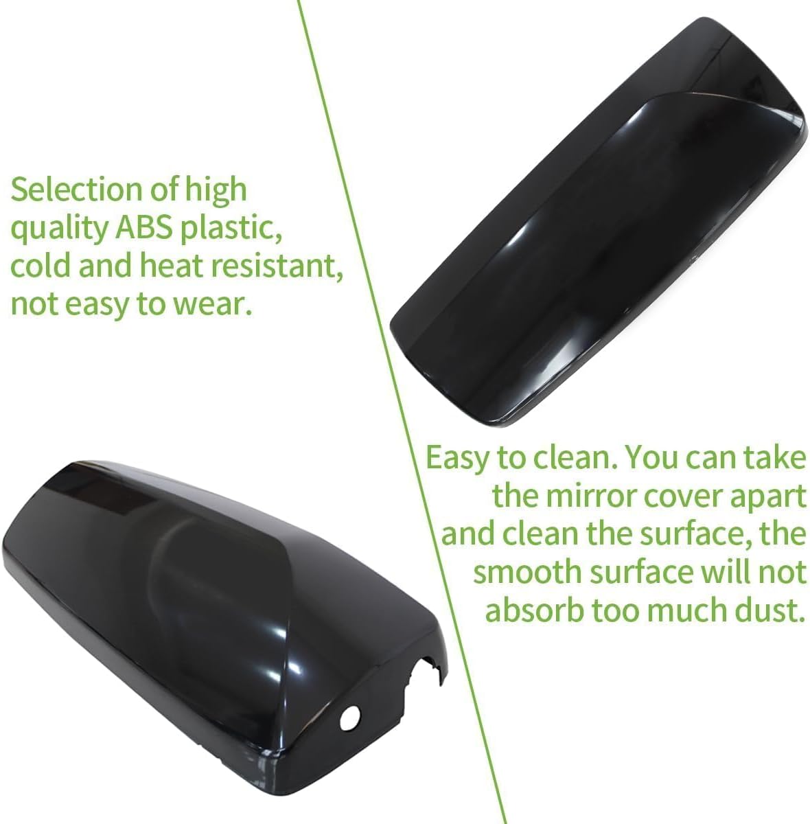 Aostirmotor Black Door Mirror Covers Fit for Volvo VNL 730 VNL 860 VNM 200 VNM 430 VNM 630 VNX 300, A Pair of Door Mirror Cover Driver & Passenger Side (Black)