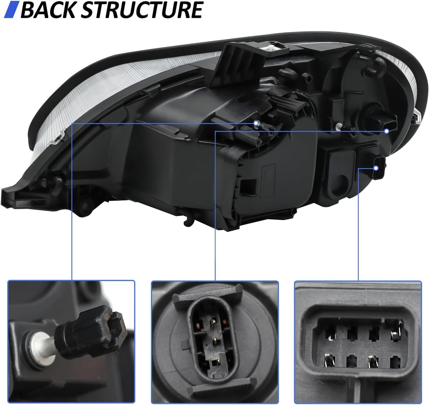 Headlight Assembly Compatible with 2004-2013 Freightliner M2 106 M2 112, Headlamps Head Lights Lamp Assembly (Left)