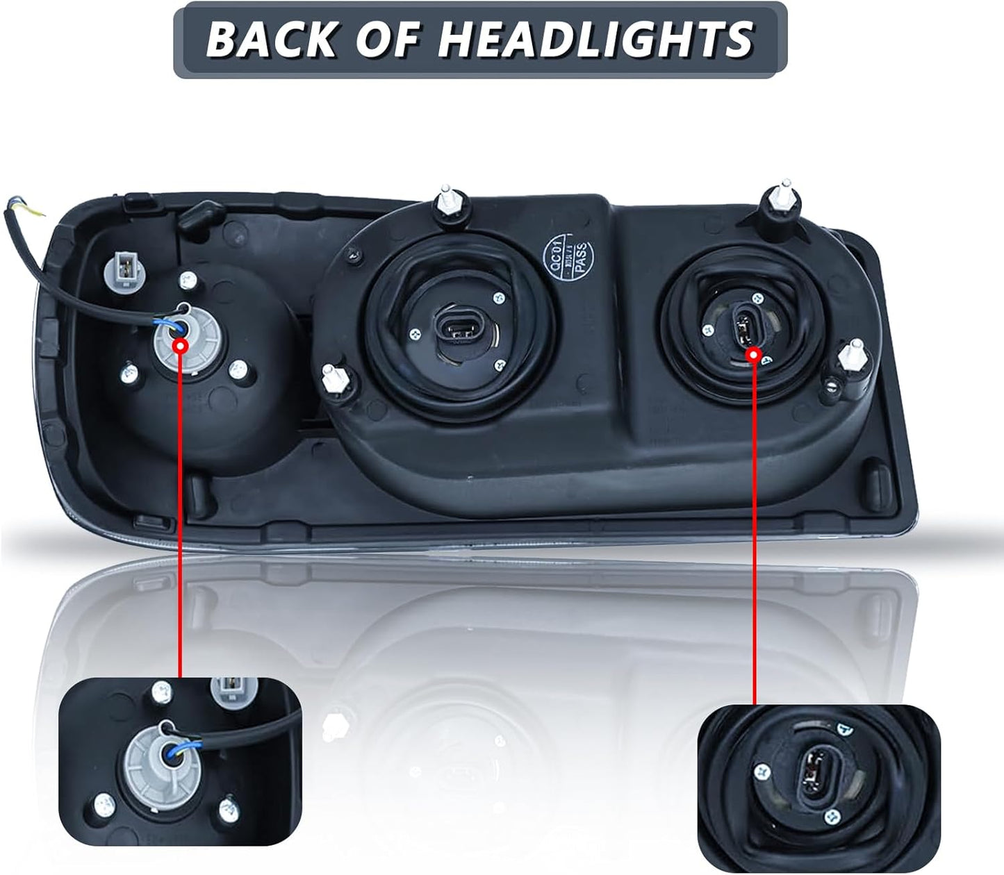 Headlights Assembly Fit for Mack Granite GU713 Lamp with Halogen Bulbs and Warm White,Both Sides Compatible with Select Mack Model Right Passenger,Left Driver Side (pair)
