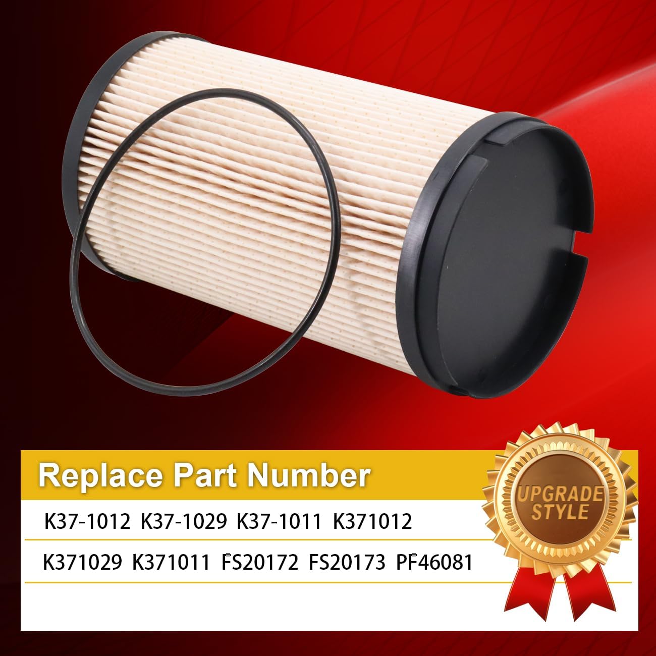 K37-1012 Fuel Filter Replace K37-1029 K37-1011 FS20172 FS20173 PF46081 Compatible with 2015-2017 Peterbilt DAF Kenworth Trucks 367 389 587 MX11 MX13 Engines