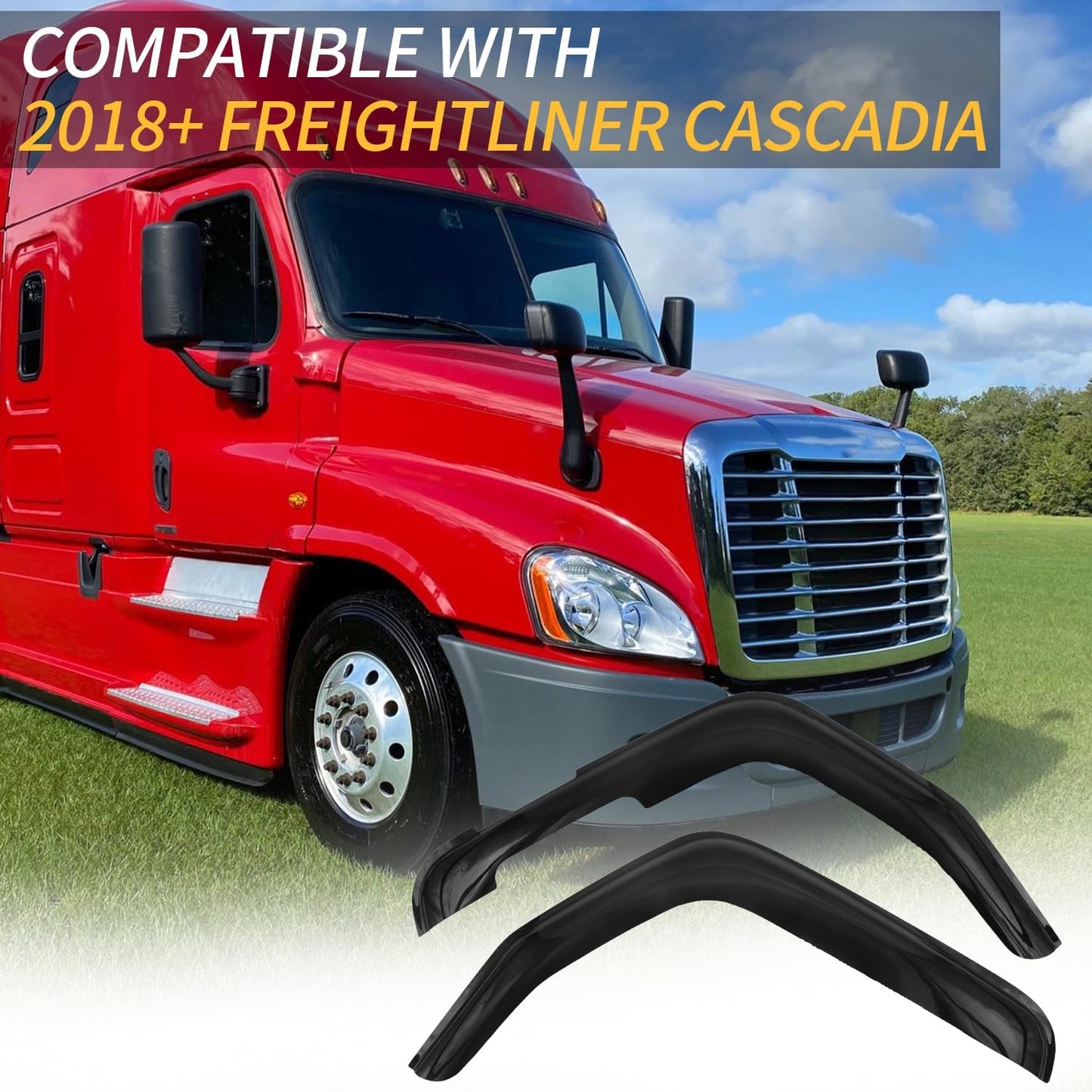 2018+ Freightliner Cascadia,Wind Visor Deflectors Set