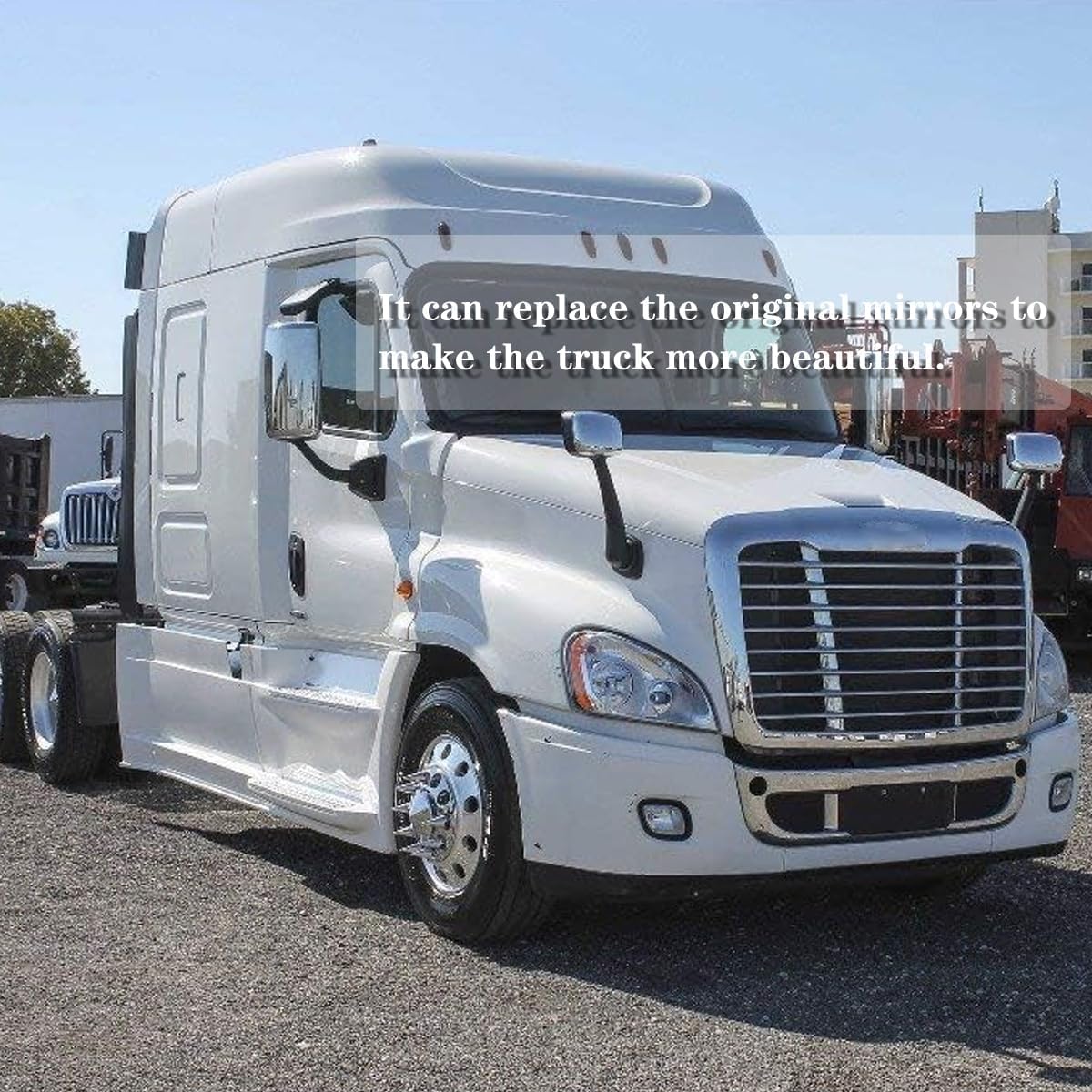 Aostirmotor 2PCS Hood Mirror Fit for Freightliner Cascadia 2008-2016, Pair Hood Mirrors Kit Trucks Driver Left(Black)