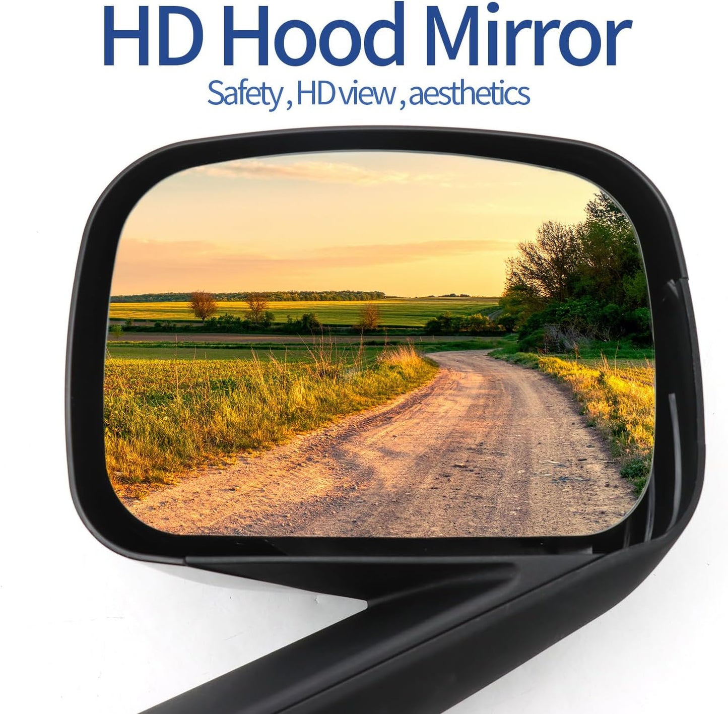Aostirmotor Pair Black Hood Mirrors Fit for New Freightliner Cascadia 2018-2022 (left)