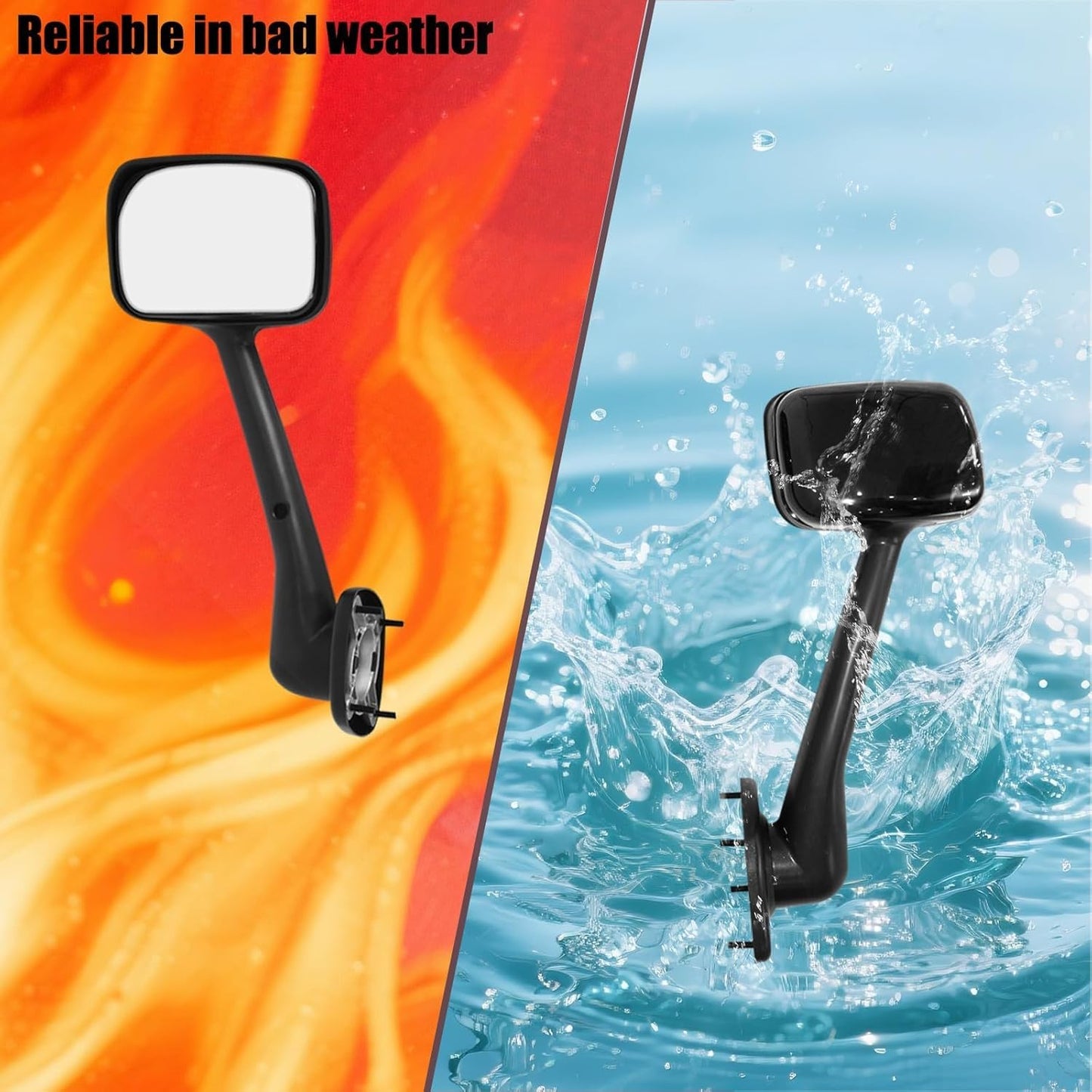 Aostirmotor 2PCS Hood Mirror Fit for Freightliner Cascadia 2008-2016, Pair Hood Mirrors Kit Trucks Driver Right (Black)