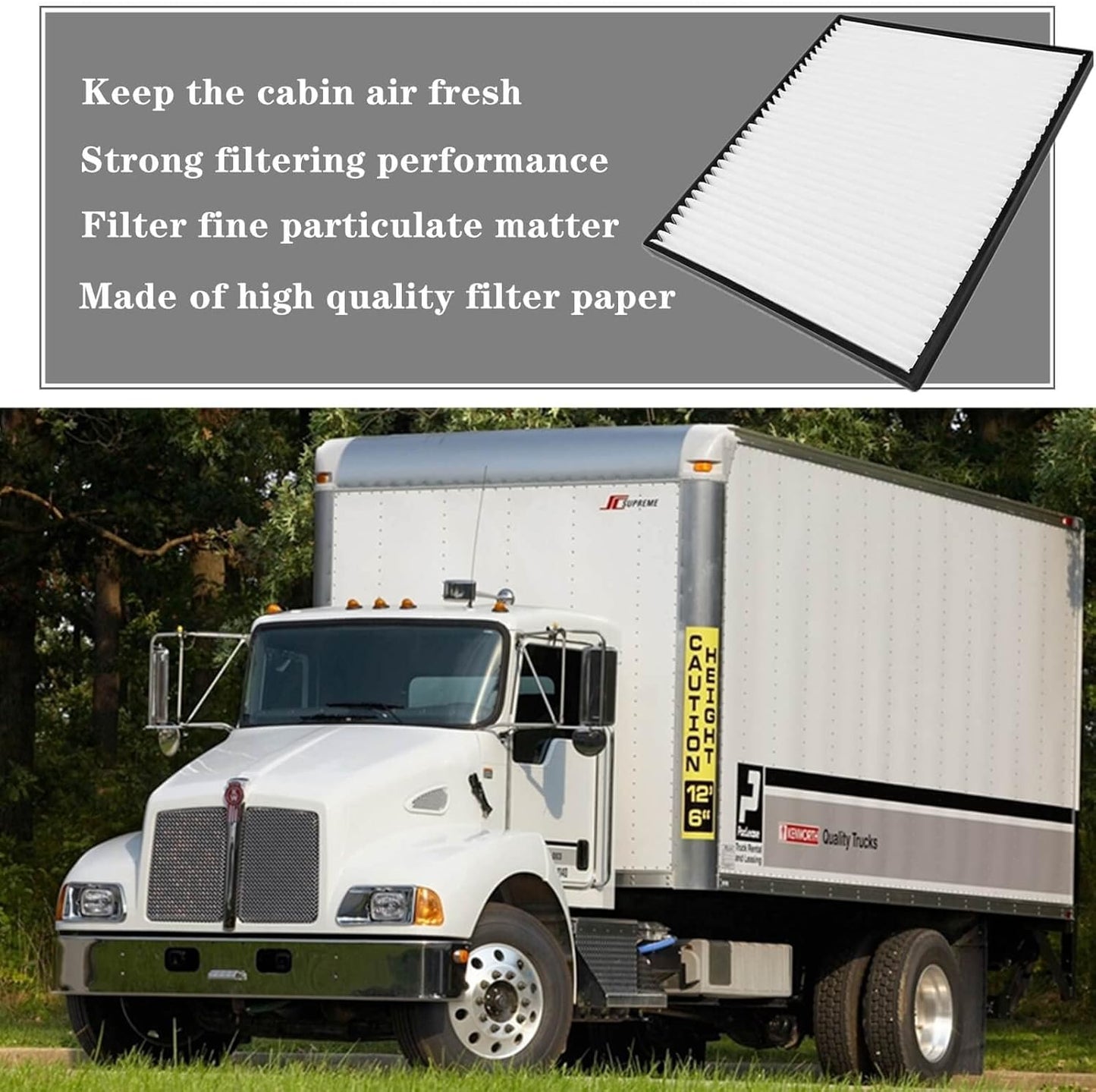 Cabin Filter Compatible with Kenworth T660 T680 T800 T880 Peterbilt 387 567 579 Replace PA30269 S-9034 F37-1018