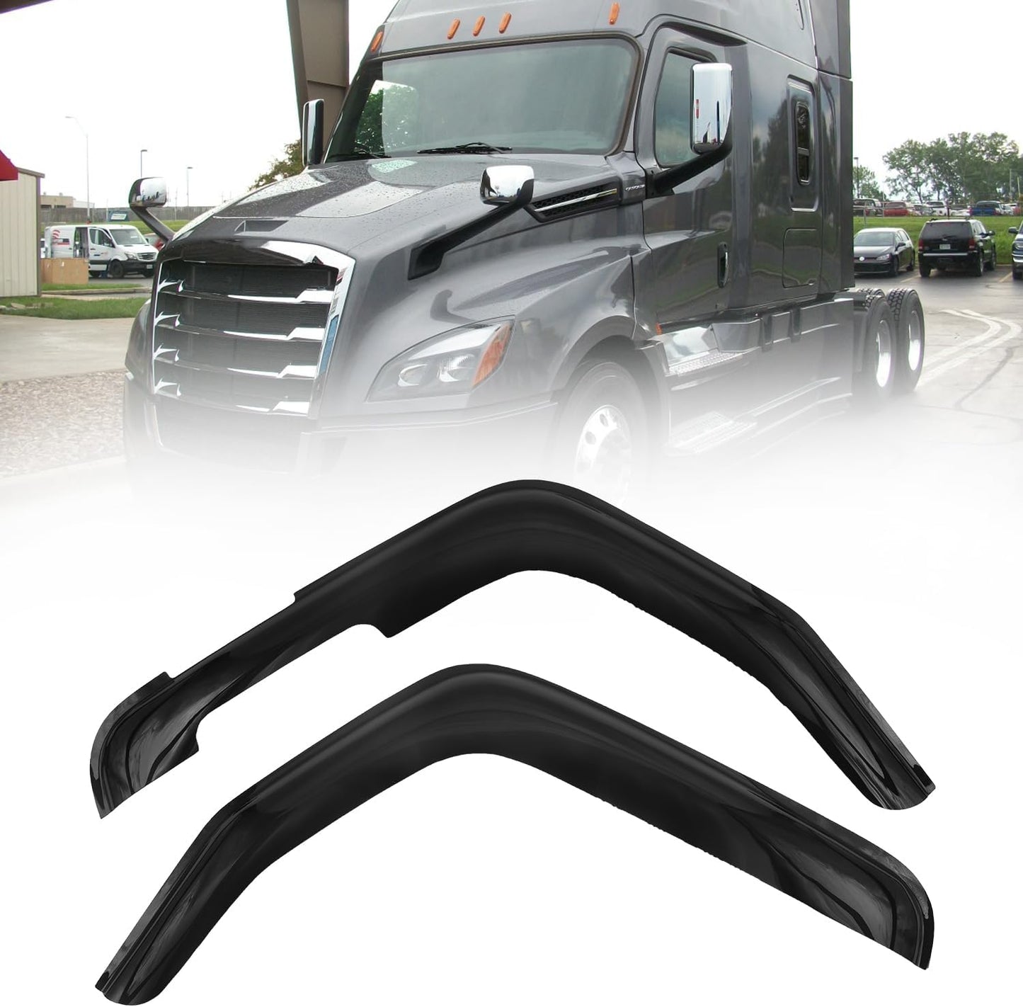 2018+ Freightliner Cascadia,Wind Visor Deflectors Set