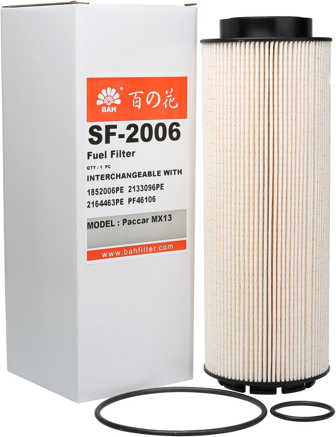 Replaces 2277129 2277129PE 1852006 1852006PE 2133096 2133096PE 2164463 2164463PE Baldwin PF46106 LUBERFINER L7663F MAHLE KX463D Compatible with Paccar MX-13 MX13 Engine Peterbilt DAF Kenworth Trucks