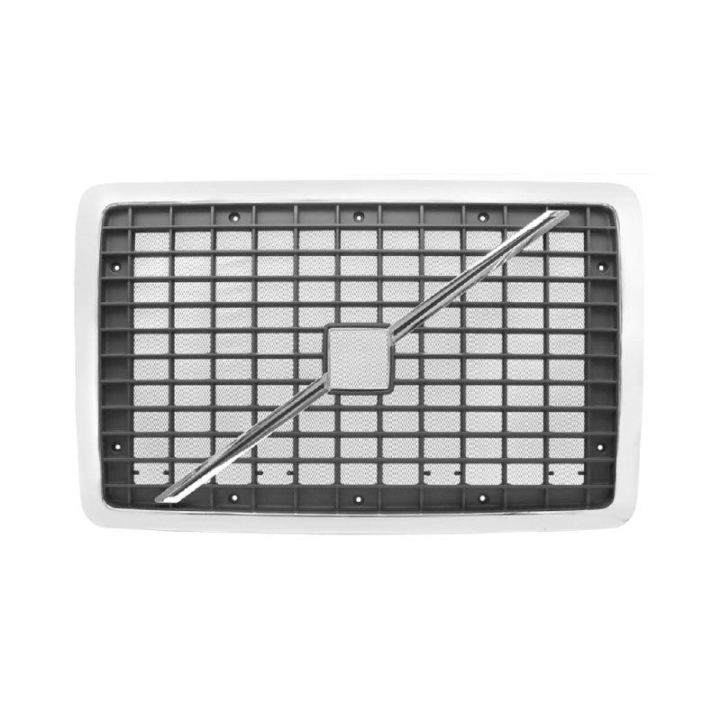 Front Chrome Grill Fit for 2004-2017 Volvo VNL Semi Trucks with Bug Screen and Stripe (TR003)