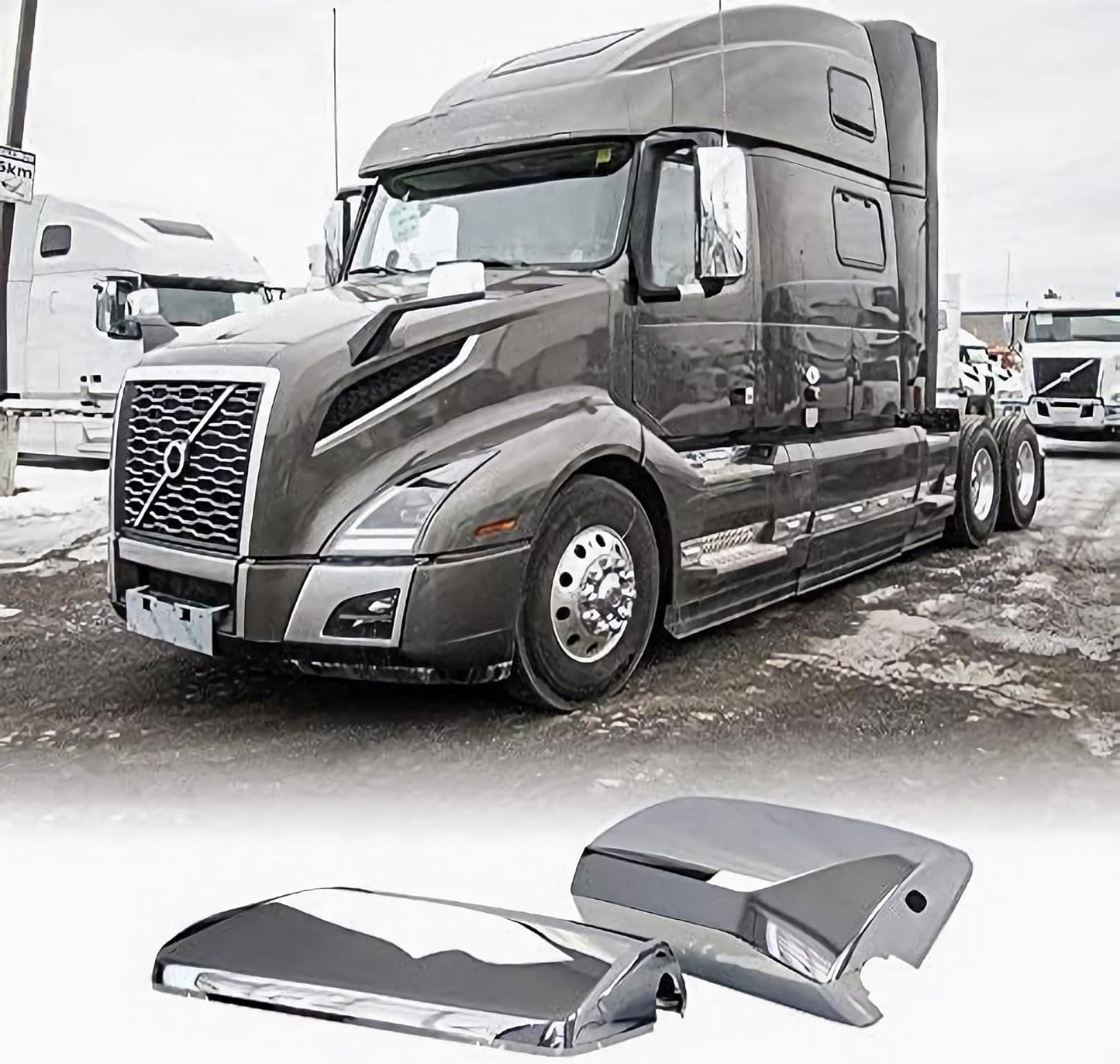 aostirmotor Pair Chrome Door Mirror Covers Fit for Volvo VNL 670/730/860/780/630 VNM 200/430/630 VNX 300 Chrome Side Mirror Caps for Volvo VNL VN VNM (Driver and Passenger Side)
