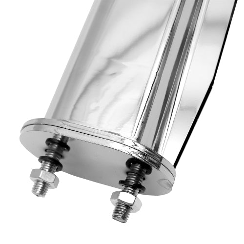 Chrome Angled Mud Flap Hanger Bracket for semi Trucks, Bolt Spacing 2.5", 30" L Heavy-Duty Spring Loaded Hangers with Reflective Strip Sticker, Right & Left Side, 2PCS