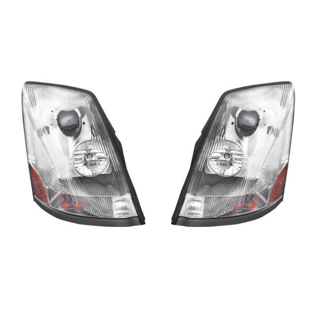 For Volvo VNL 2004-2017 Semi Truck Chrome Projector Halogen Headlight Set Pair