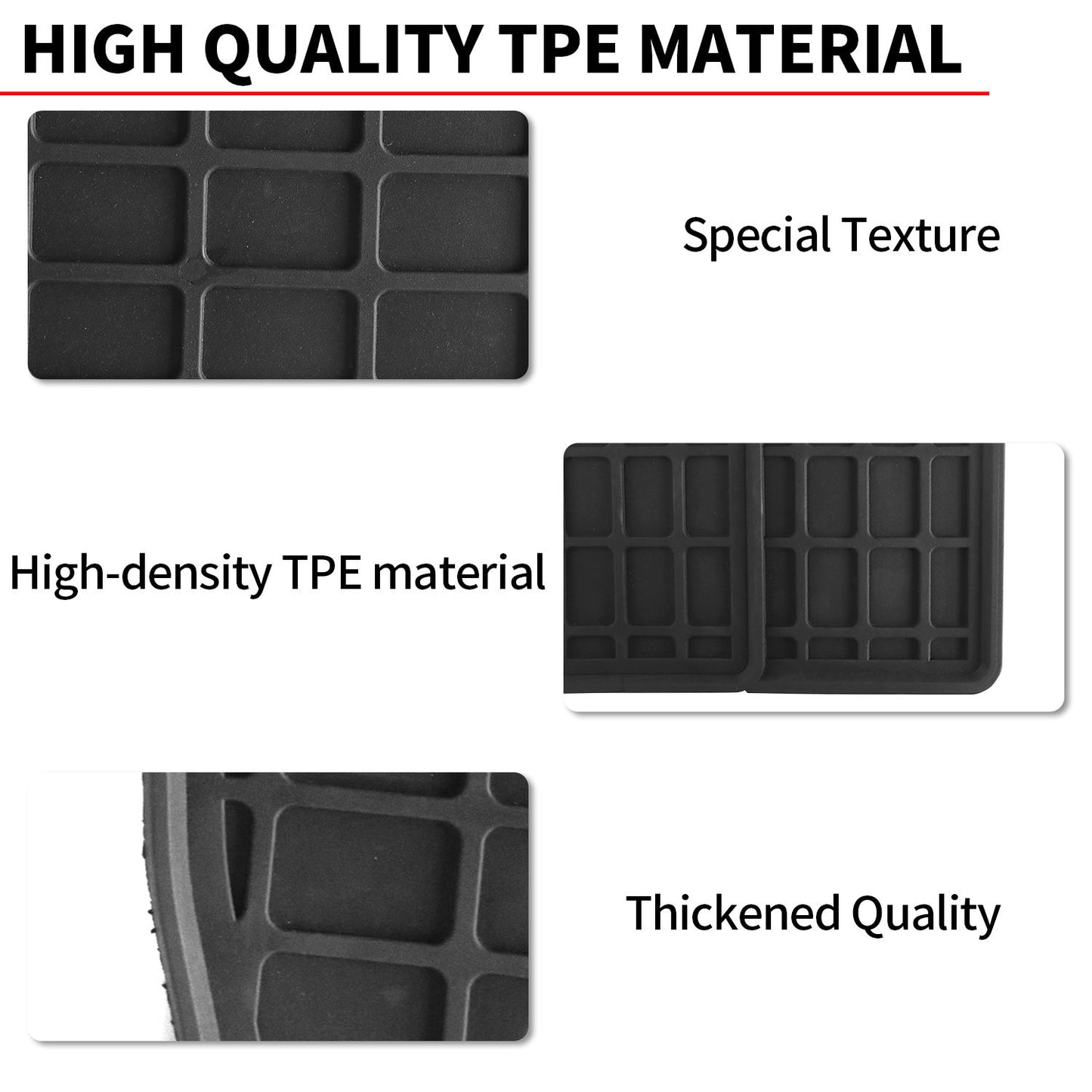 Fronts Rubber All-Weather OEM Floor Mats Fits 2008-2017 Freightliner Cascadia, 3 Pcs