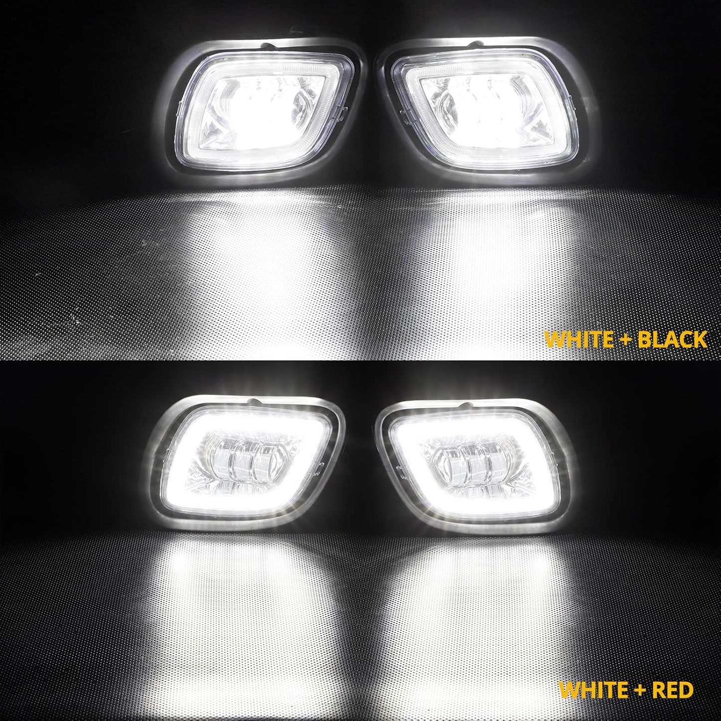 Modified Full LED Fog Lights for Freightliner Cascadia 2008-2017, Sold As One Pair, Clear Lens White Light