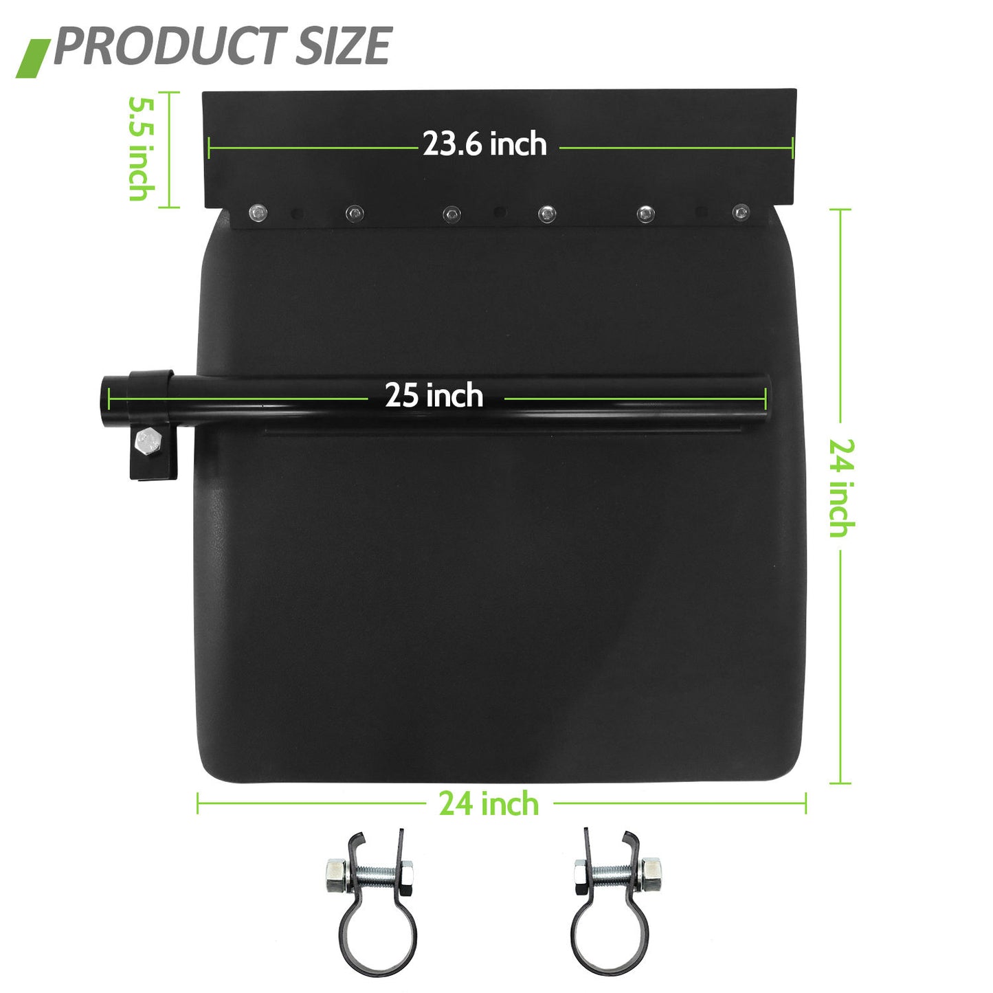 Quarter Fender 24"x24" for Semi Truck Black Poly Pair Freightliner Volvo VNL Set