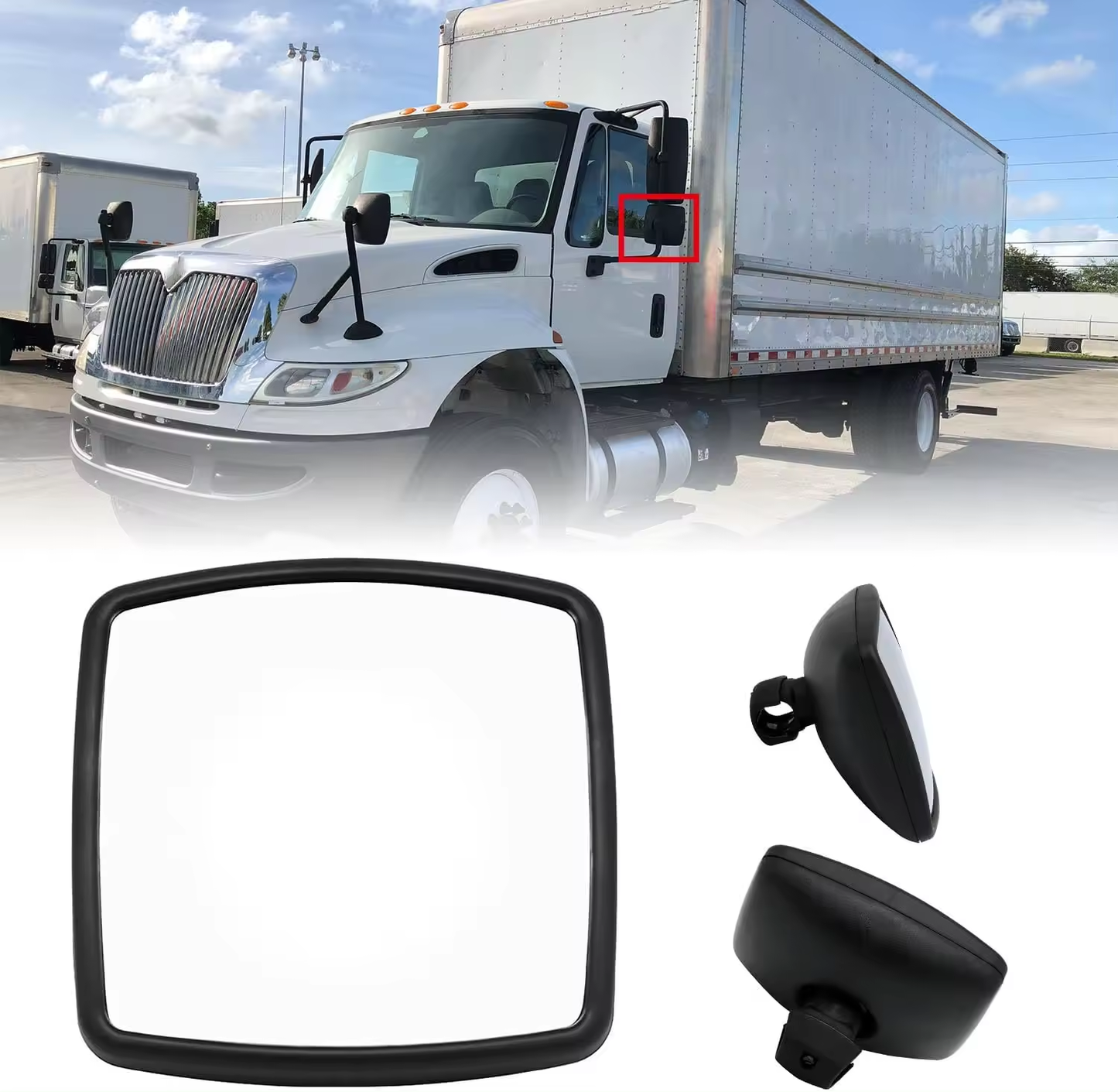 Aostirmotor Door Main Mirror Fit for International Durastar 4300 4400 7400 7600 8500 8600 Rear View Mirror Workstar Transtar Prostar Lonestar 2002-2023, Universal Side, Black
