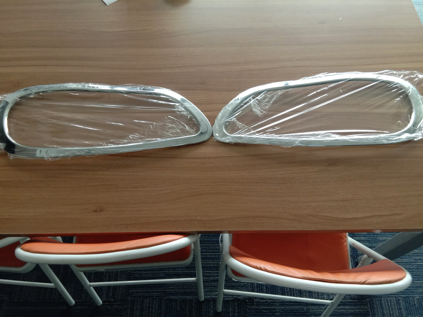 Pair Chrome Headlight Bezel Replacement Fit for Freightliner M2 Driver & Passenger Side