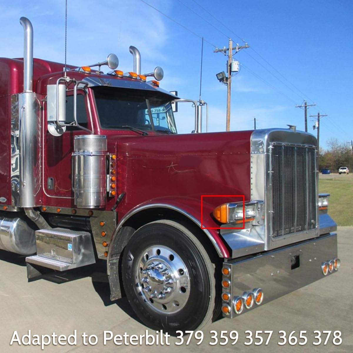 31 LED Amber Turn Signal Corner Head Light Marker Light Fit for Peterbilt 379 359, Sell As One Pair