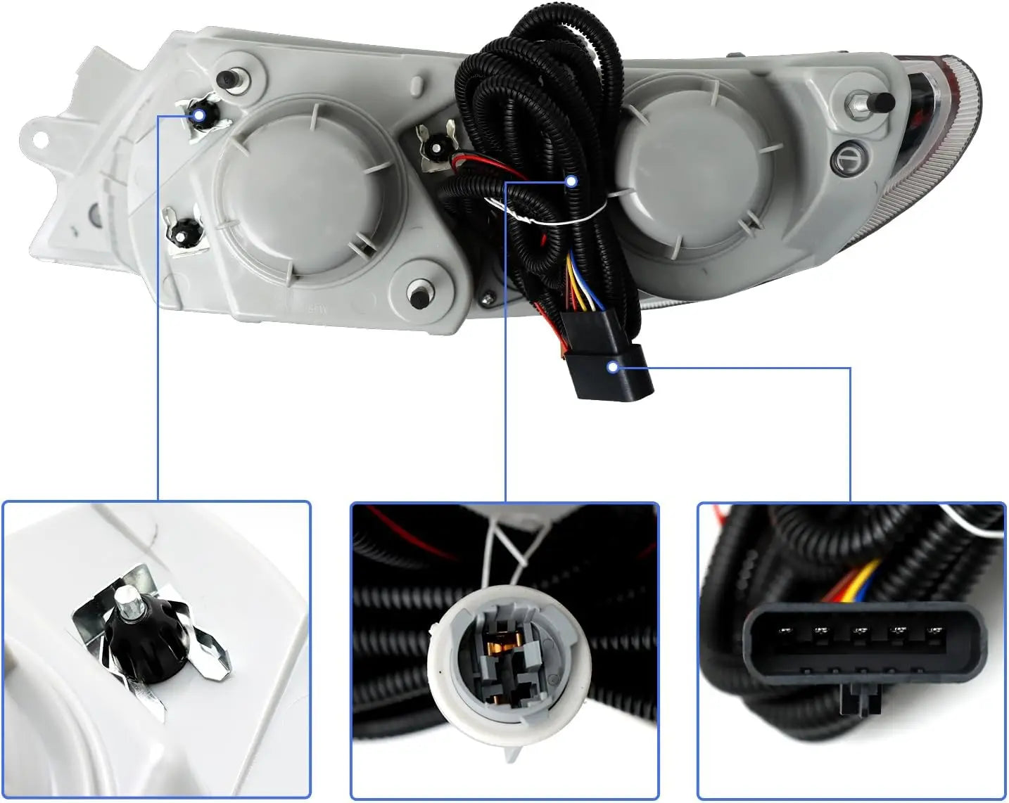 LED Headlights Assembly Fit for International Durastar 4200 4300 4400 4900 Truck, Pair Left/Driver Side and Right/Passenger Side
