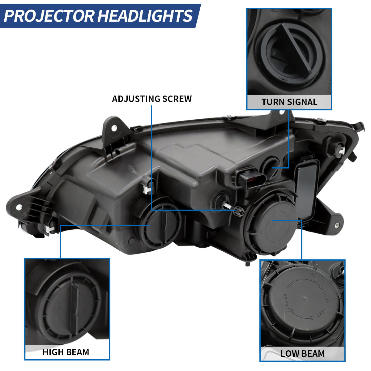 Head Light for 2008-2016 Kenworth T170 T270 T370 T440 T470 T660 T700, Left Side