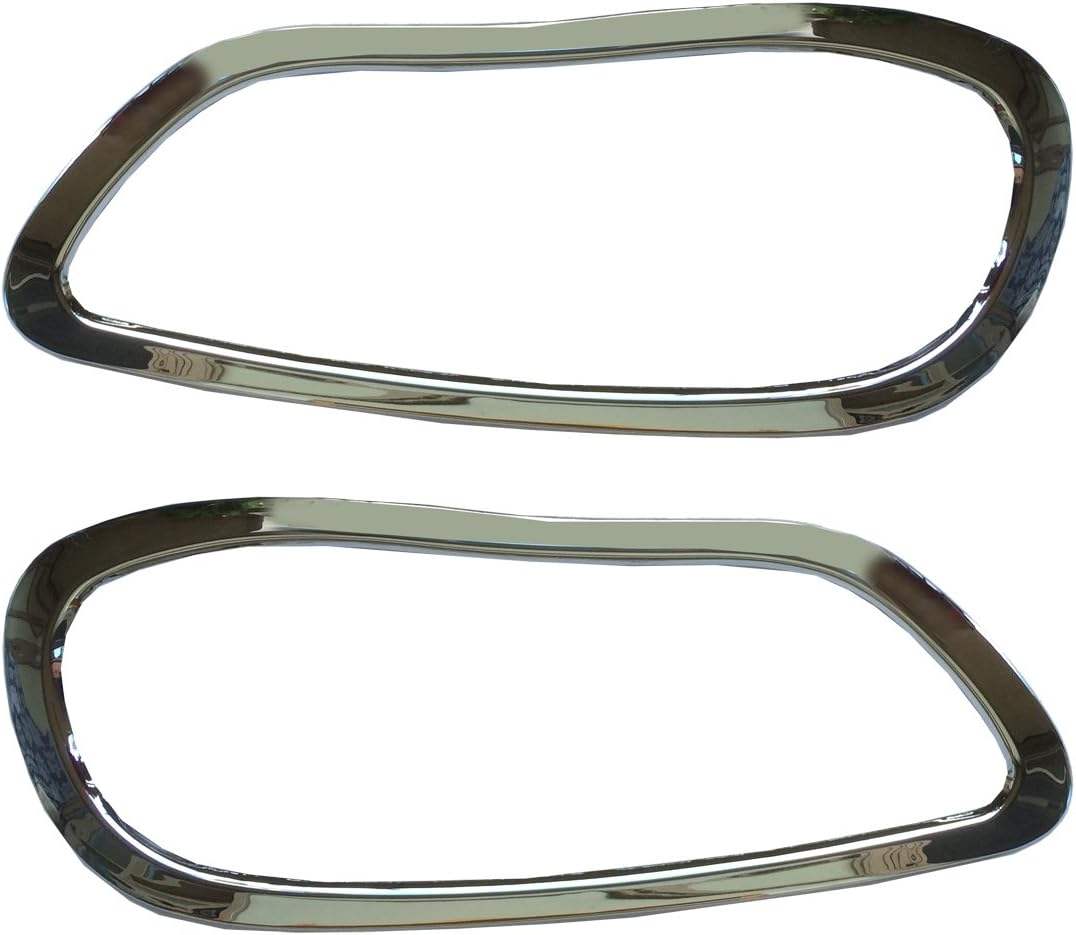Pair Chrome Headlight Bezel Replacement Fit for Freightliner M2 Driver & Passenger Side