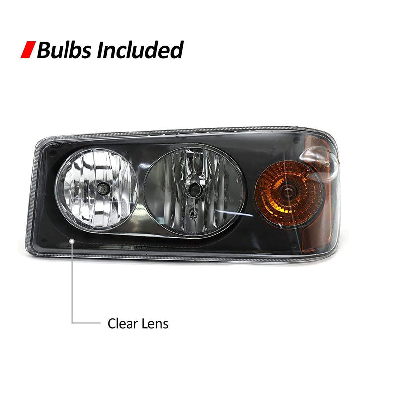 Headlights Assembly Fit for Mack Granite GU713 Lamp with Halogen Bulbs and Warm White,Both Sides Compatible with Select Mack ModelLeft Driver Side