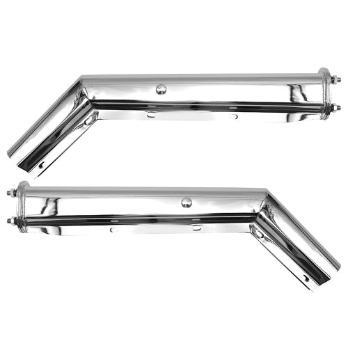 Chrome Angled Mud Flap Hanger Bracket for semi Trucks, Bolt Spacing 2.5", 30" L Heavy-Duty Spring Loaded Hangers with Reflective Strip Sticker, Right & Left Side, 2PCS